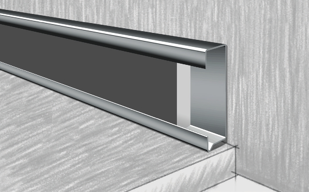 Плинтус из нержавеющей стали НП3